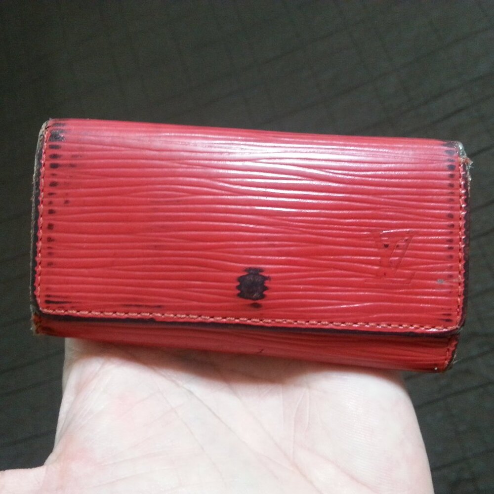Vintage LV Louis Vuitton Epi Leather Key Holder Case Red Unisex Men's Women